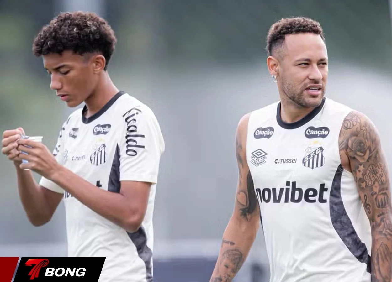 Neymar Robinho Jr cùng tập luyện Santos