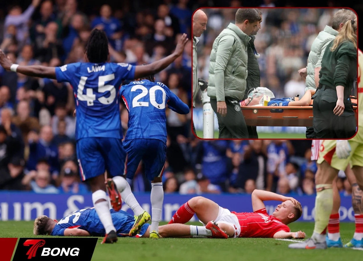 Jesse Derry va chạm mạnh tại sân Stamford Bridge