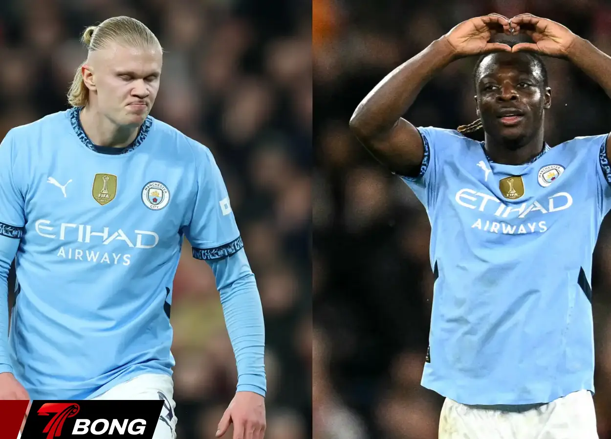 Haaland và Doku đều không có tên trong đội hình ra sân trận gặp Crystal Palace của Manchester City