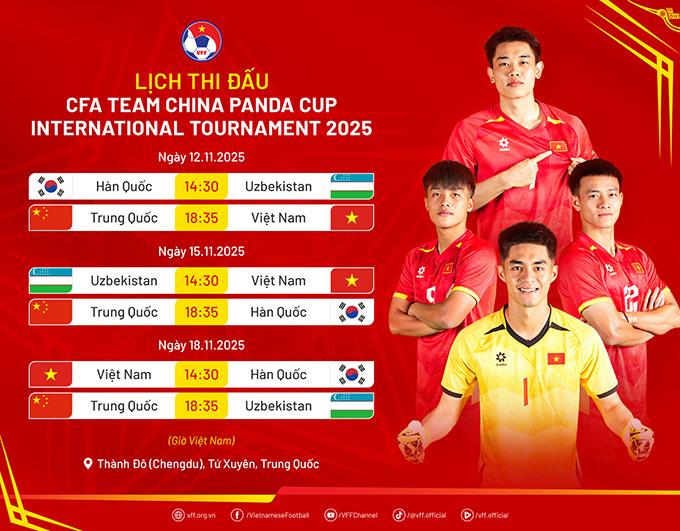 Panda Cup 2025: U22 Việt Nam gặp đối thủ nào ở trận mở màn?