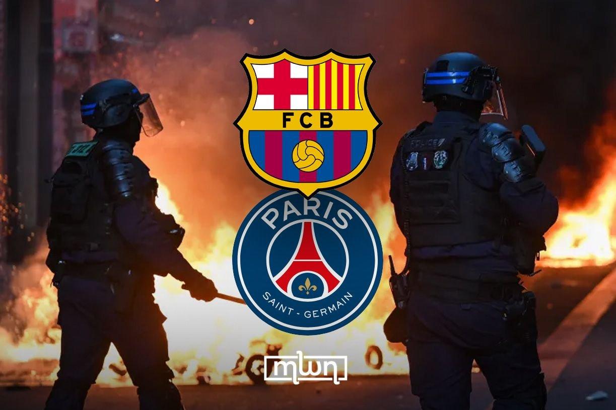 PSG chạm trán Barcelona giữa tâm bão bạo loạn